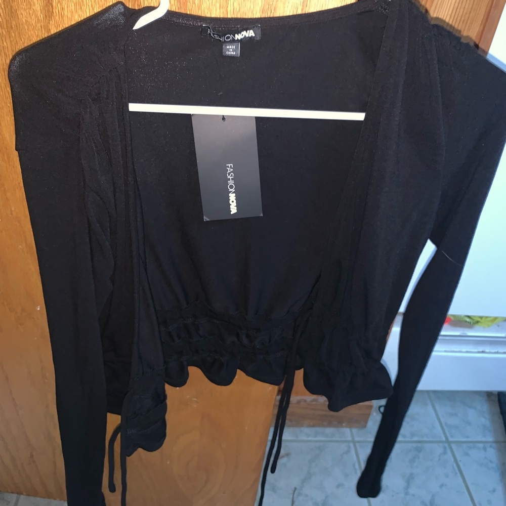 Brand new Fashion nova black tie top